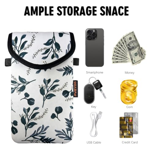 Image of Neoprene Phone Sleeve Pouch Case Bag for Men Women w /Crossbody Strap /Neck Lanyard for iPhone 17 /16 /15 /14 Pro Max, Samsung S25,Pixel 10