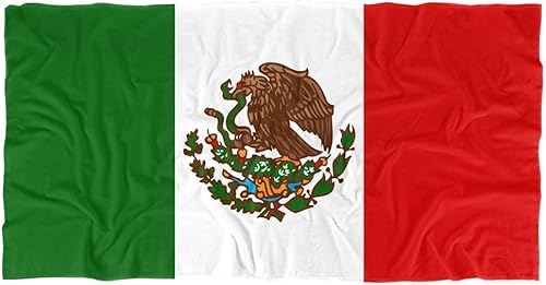 LOGOVISION Toalla de playa con bandera de México, toalla de playa de 30 x 60 pulgadas
