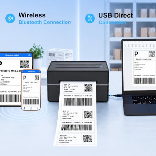 Thermal Shipping Label Printer 4x6 Bluetooth Label Maker for Small Business - image 5