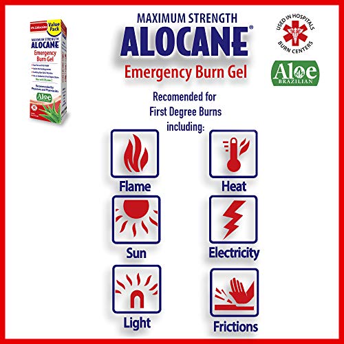 Alocane Emergency Burn Gel 4 Lidocaine Maximum Strength Fast Pain And Itch Relief For Minor Burns Sunburn Kitchen Radiation Chemical First Degree Burns First Aid Treatment Burn Care, 4 Fl Oz #TOP5