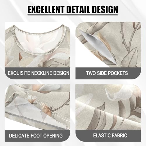 senya Short Sleeve Pajamas Sets Summer Cotton Sleepwear Vintage Magnolia and Butterflies4