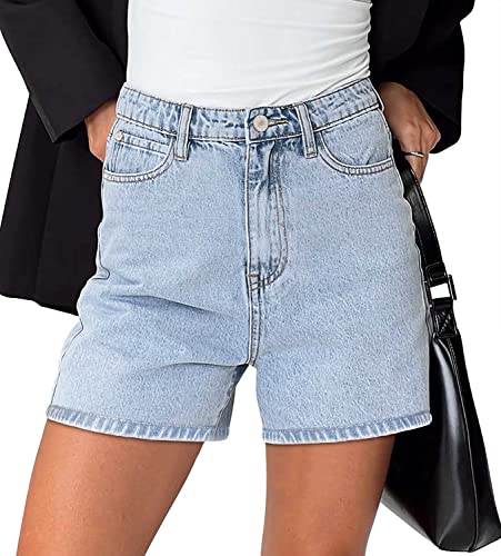 Image of onlypuff Womens Jean Short Cut Off Denim Shorts High Waist Ripped Distressed Stretchy