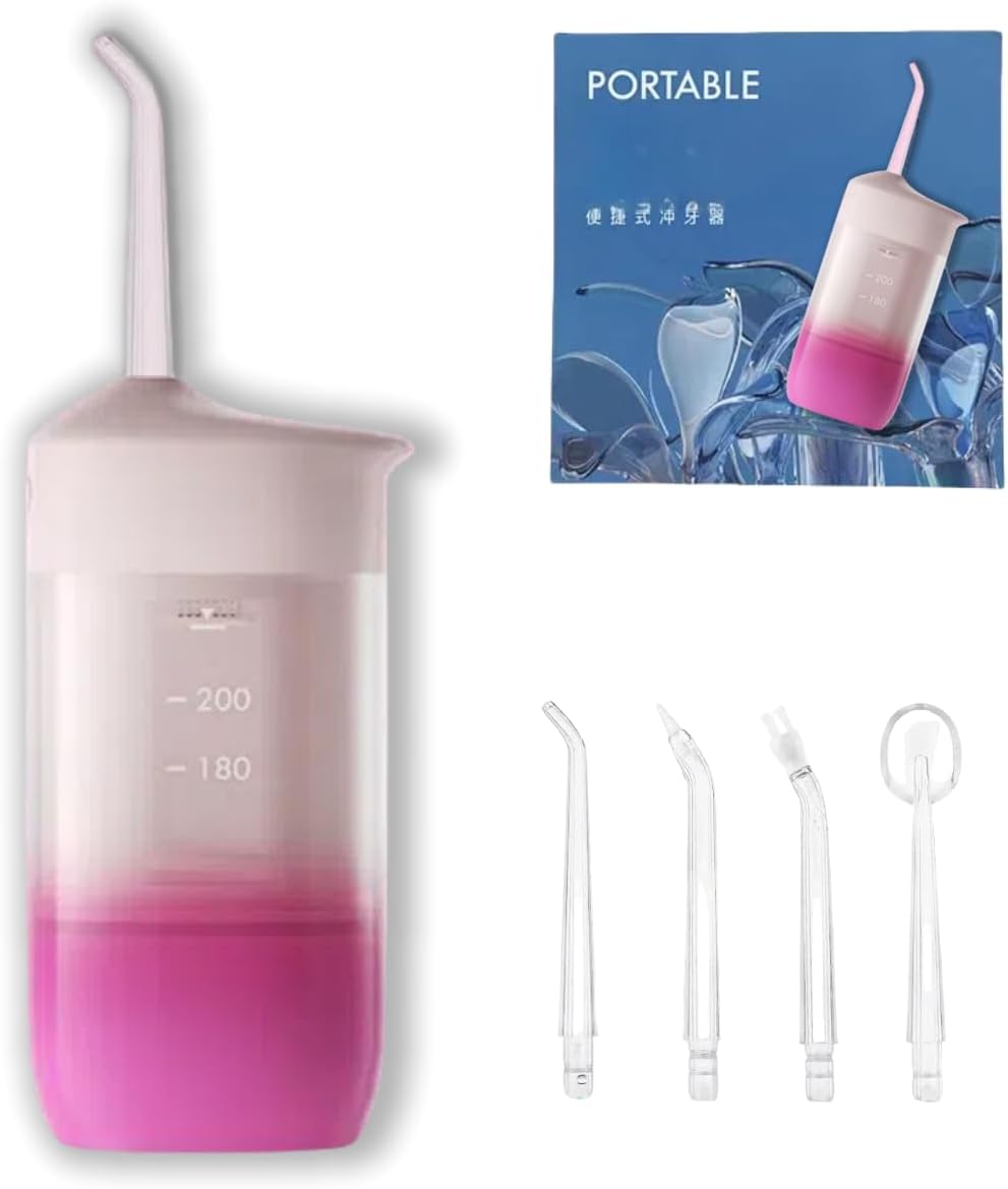 Portable Water Flossers for Teeth,Telescopic Travel Water Flosser Rechargeable, 4 Nozzle Options,IPX7 Waterproof, (White)