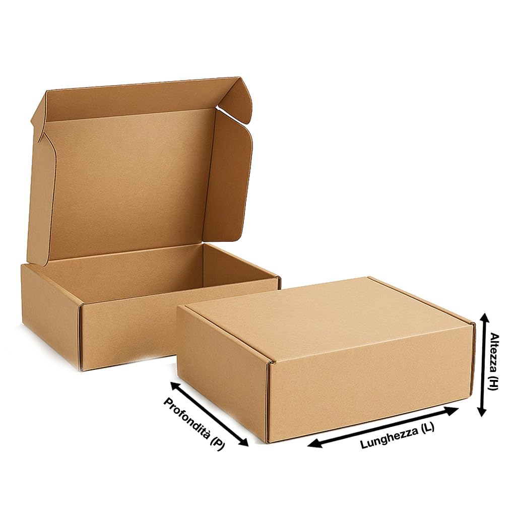 Scatole Fustellate Automontanti 40x40x13 cm 20 Pezzi Cartone Ondulato per Spedizioni