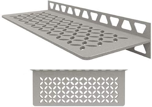 Schluter Systems Estante de pared W - Diseño floral - Gris piedra - (SWS1D5TSSG) Accesorio de ducha Kerdi-Line