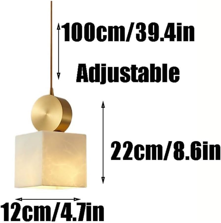 Luminaire suspendu en marbre d'exception et fer lustre rétro
