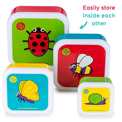 TUM-TUM-Nesting-Snack-Pots-for-Kids-Snack-Boxes-for-Kids-Kids-Lunch-Box-Set-BPA-Free-Bugs
