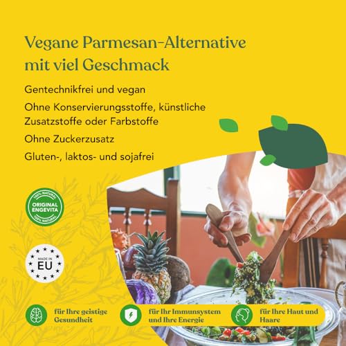 Engevita Nährhefe Flocken by Bon Vegan | Premium Nutritional Yeast Flakes 125g | veganer Käseersatz | mit veganem Vitamin-D | Vitamin B12 | Vitamine des B-Komplexes und Zink | Gentechnikfrei