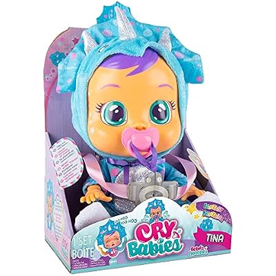 Cry Babies Fantasy Tina The Blue Dinosaur | Interactive Baby Doll Crying Real Tears with Dummy