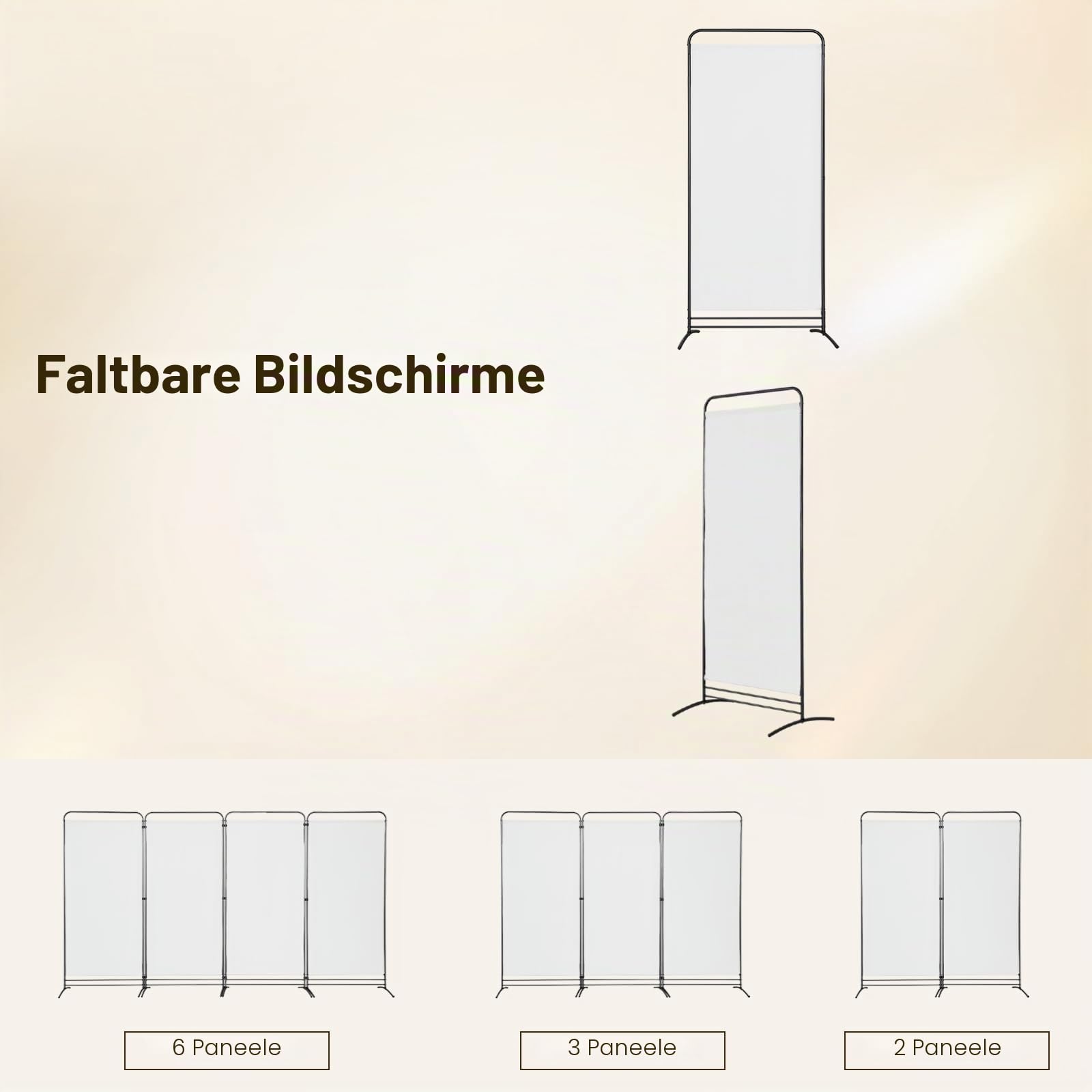 Angel Living Paravent Raumteiler Freistehend Sichtschutzwand Raumteiler Stellwand Trennwand Sichtschutz für Büros Balkon Schlafzimmer Außengarten (Weiß, 1 Teilig)