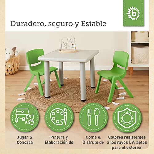 Miniatura 7 de Bieco Silla Para Niños Apilable Y Antivuelco Para Interior Y Exterior Silla Niños Infantil Silla Escritorio Juvenil Sillas De Plastico Silla