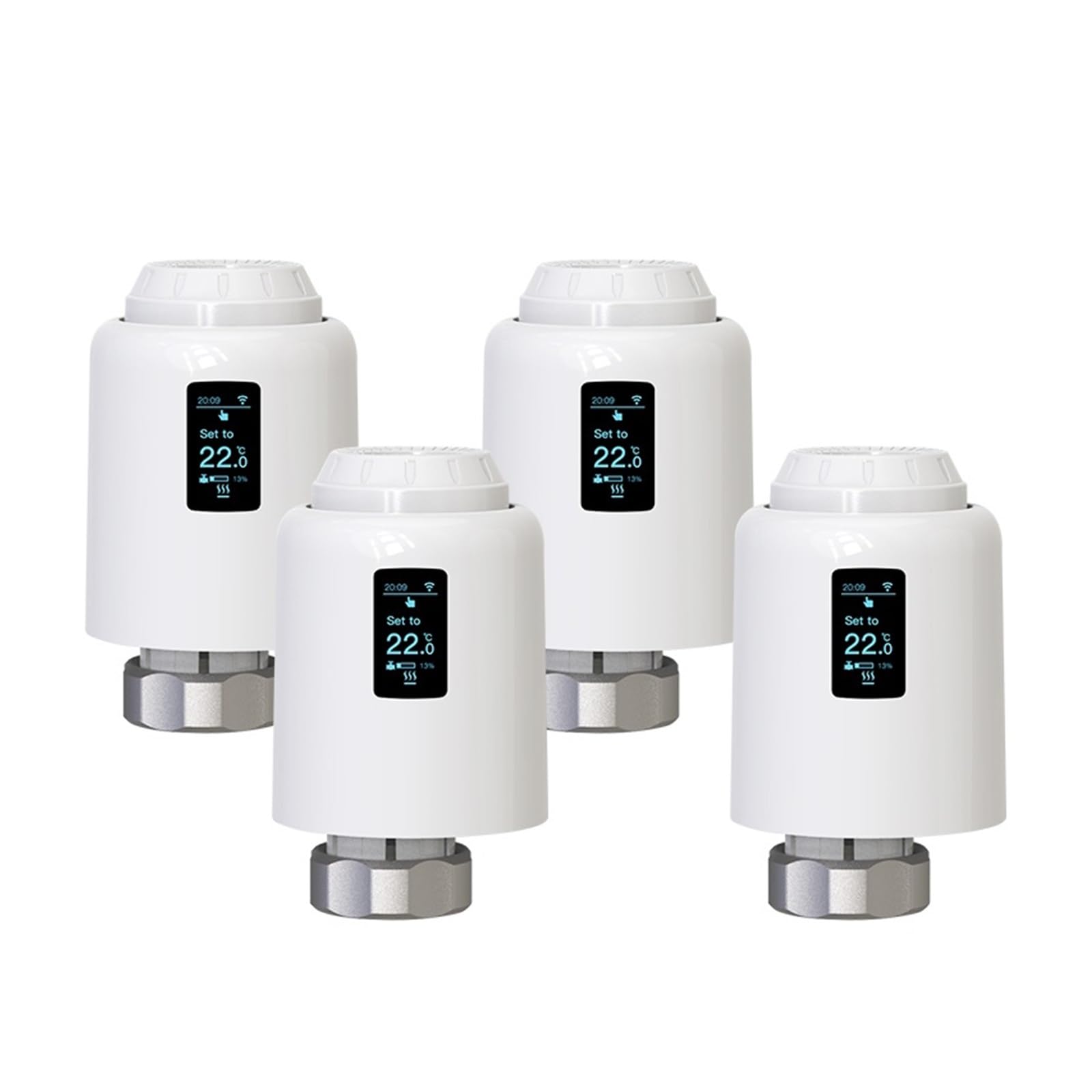 Termostato Inteligente, Termostato WiFi, Cabezal termostático Inteligente, actuador de válvula de radiador, Controlador de Temperatura de calefacción for el hogar.,Digital programable(4PCS)