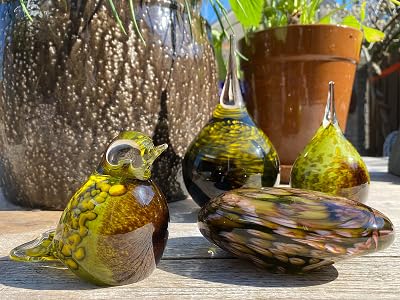 Mini-urne en verre cristal oiseau nature, solution discrète de deuil - 3