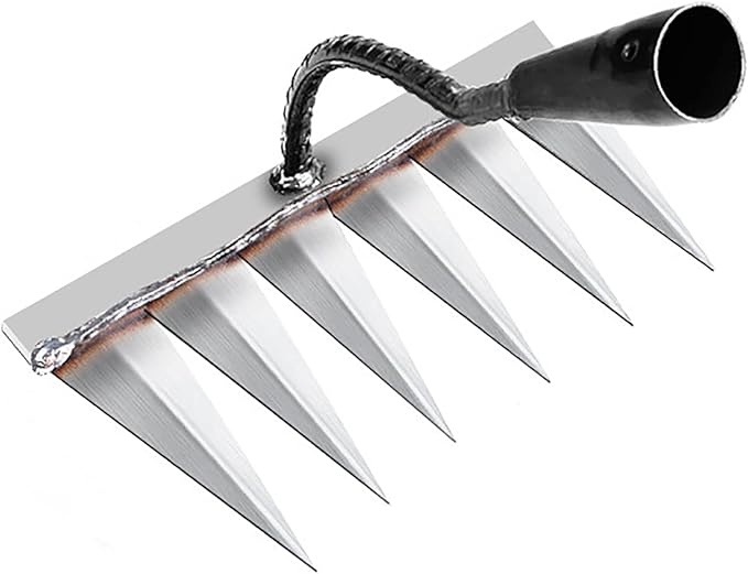 Amazon.com : Ioxzaqo Iron Rake for Gardening and Weeding - Heavy Duty ...