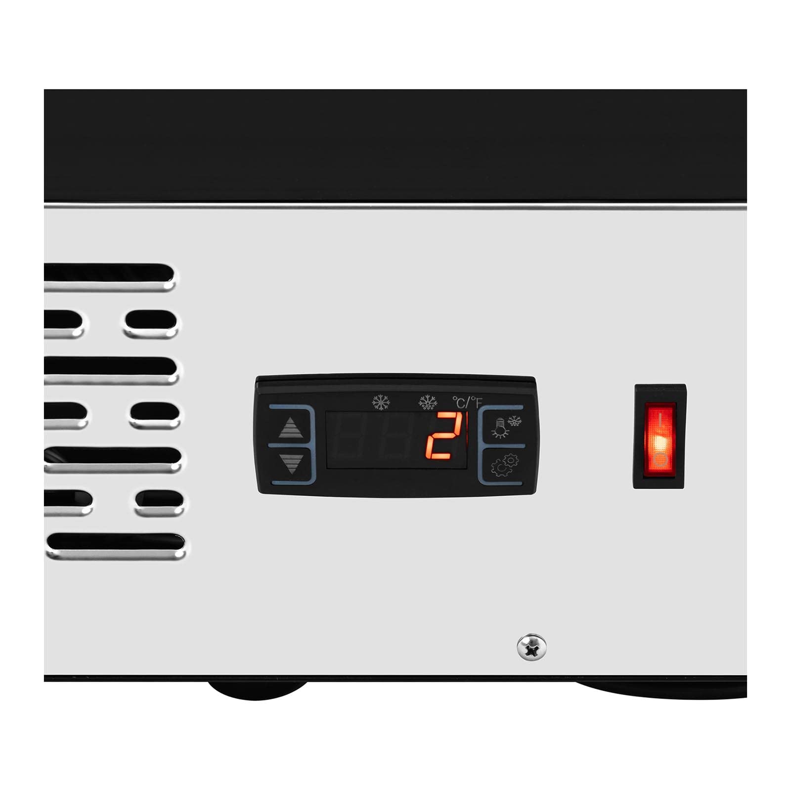 Royal Catering Vitrina Refrigerada Para Hostelería RCCC-160ST (Capacidad: 160 L, Temperatura: 2-10 °C, Con 3 niveles e iluminación LED)