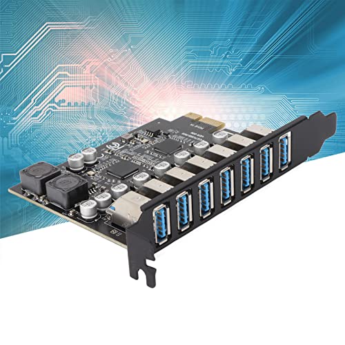 7 Porte PCI-E a USB 3.2, PCI Express USB 3.2 Scheda di Espansione Anteriore, Convertitore Hub USB3 Interno per PC Desktop Supporto Host per XP/7/8/10/11/per Linux
