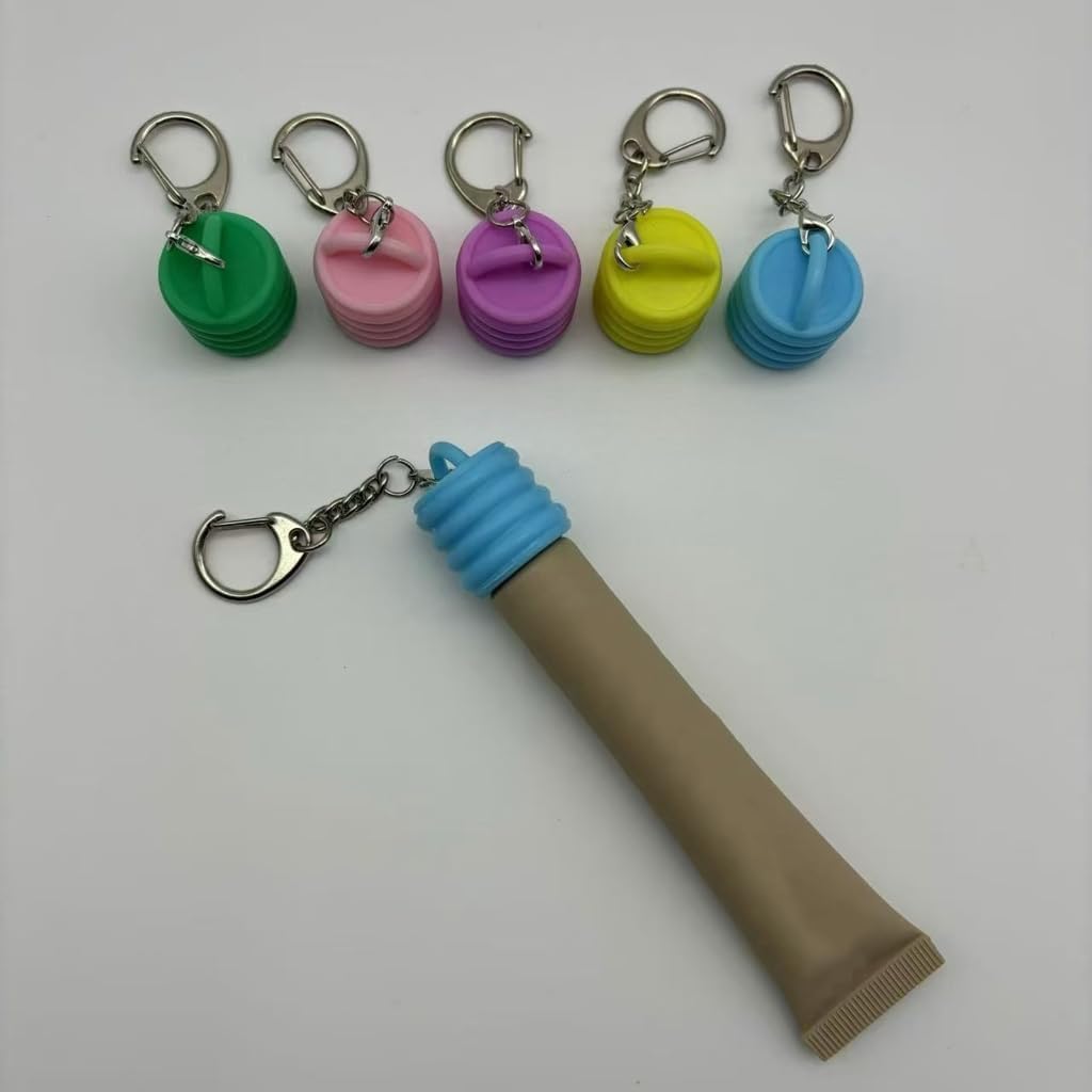 Practical Moisturizing Lip Gloss Keychain Caps Key Chains Bag Attachment Makeup Accessory for Daily Commute and Travel image 3