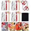 19 Pcs Seafood Tools Set, Crab Crackers And Tools Set, Include 4 Crab Crackers, 4 Shellfish/Seafood Forks, 4 Plastic Lobster Shellers, 4 Lobster Crab Mallets, 2 Seafood Scissors & 1 Storage Bag