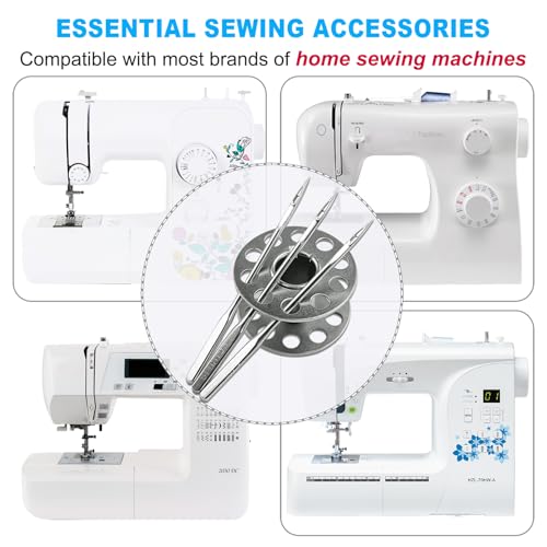 50 Pcs Universal Sewing Machine Needles HAX1 (65/9, 75/11, 90/14, 100/16 and Heavy Duty 110/18) Ideal for Various Fabrics, Compatible with Singer, Brother, Janome and Most Home Sewing Machine Brands