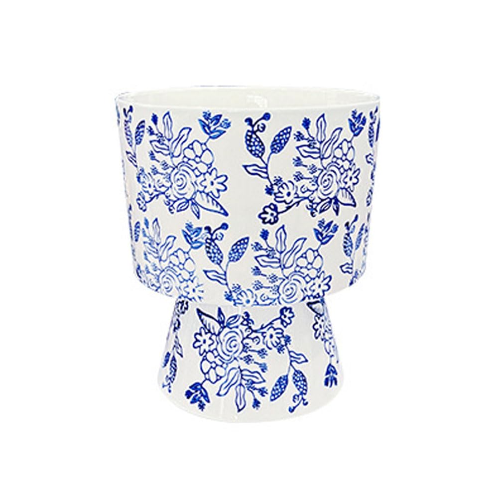Doniczka na storczyki Phalaenopsis, niebiesko-biała porcelanowa doniczka ceramiczna doniczka ogrodowa doniczka na rośliny domowe mała doniczka na storczyki ceramiczna,B 12.5 * 15.5CM