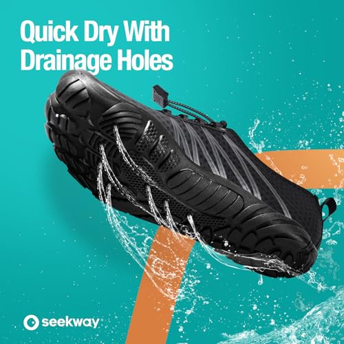 Foto von SEEKWAY Wasserschuhe Damen Herren Erwachsene Quick-Dry Aquaschuhe Barfuß für Strand Schwimmen Fluss Pool See Wandern Kajakfahren Surfen SP001 41EU