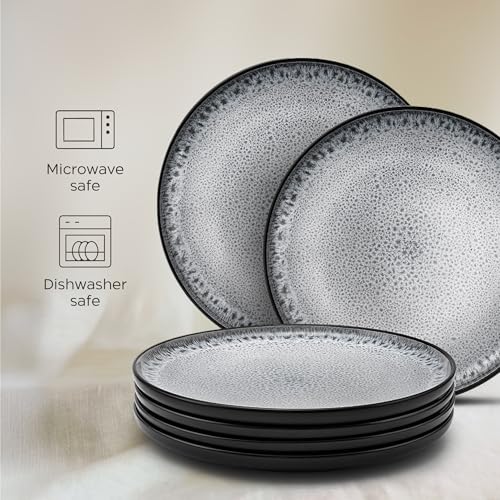 Twinzee 6 Deserowych Talerzy Perla - Do kuchenki mikrofalowej i zmywarki - Zastawa stołowa Riviera