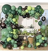 170Pcs Dinosaur Balloons Garland Arch Kit, Hunter Sage Green Brown Black Light Green Paw Printed ...