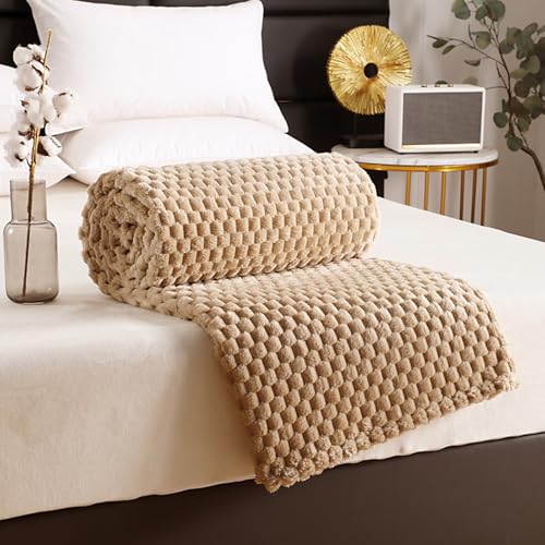 Couverture chaude en microfibre pour canapé et lit - Plaid doux bleu