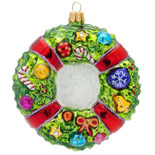Miss Christmas 2025 Collection Christmas Wreath Blown Glass Tree Ornament