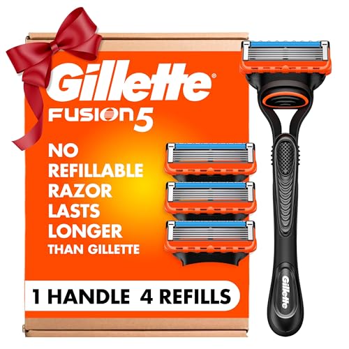 Gillette Fusion5 Razors for Men, 1 Razor, 4 Blade Refills,