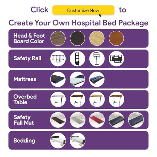 image for ProHeal Full Electric Hospital Bed for Home Use - Choose Mattress, Col