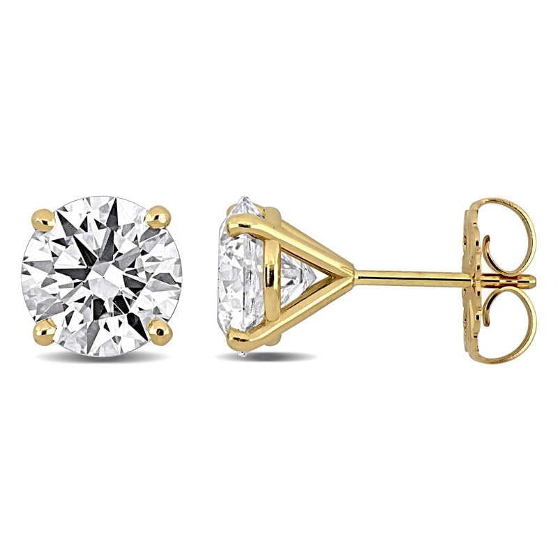 Image of Lab-Grown Diamond Stud Earrings With Unique laser engraved Diamond ID, Set In Platinum, White Gold or Yellow Gold - D Color, VVS2 Clarity, IGI Certified Lab-Grown Diamonds - Available in 1 to 5 CTTW