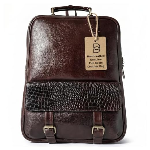 Luxury Burgundy Leather Laptop Backpack for Professionals