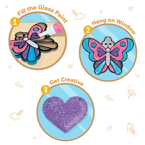 Image of Imagimake DIY Window Art Unicorn | Glass Painting Kit | Art & Craft Kit for Girls | Perfect Birthday Return Gifts for Kids Ages 5,6,7,8,9,10, Multicolour