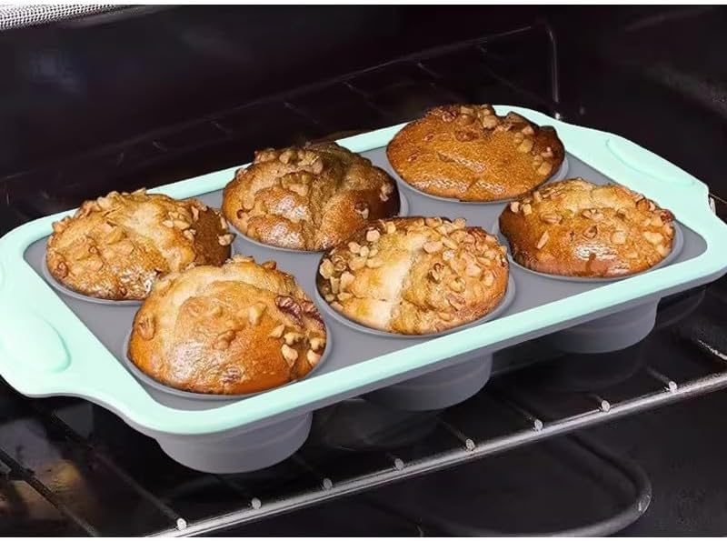 Miniatura 4 de Molde de silicona para magdalenas y magdalenas de 2 pulgadas, antiadherentes para hornear, moldes para tartas, juego de bandejas de goma para el