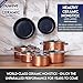 Nuwave Healthy Duralon Blue Ceramic Nonstick Cookware Set, Diamond Infused Scratch-Resistant, PFAS Free, Dishwasher & Oven Safe, Induction Ready & Evenly Heats,Tempered Glass Lids & Stay-Cool Handles