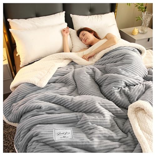 Manta Cálida Borreguillo para Sofá y Cama 150x200 180x200cm - Mantas Polar Doble Capa Reversible Extra Gruesa, Calientes Super Suaves y Cómodas(Color 11,180x200cm)