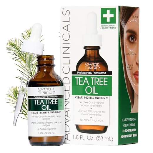 Advanced Clinicals Tea Tree Oil Facial Skin Care Serum Spot Treatment Targets Redness, Bumps, Acne, & Dry Itchy Skin - Pure Tea Tree Skincare W/ Vitamin E, Witch Hazel, & Sunflower Extract, 1.8 Fl Oz