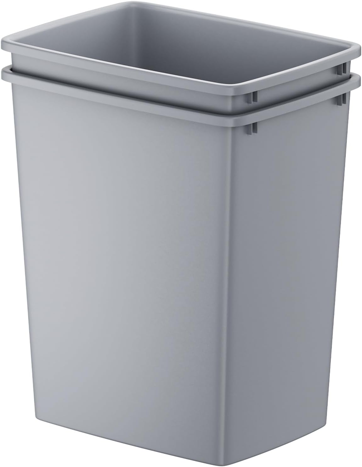 35QT Kitchen Trash Can, Sturdy and Lightweight Trash Cans for Kitchen, Workspace, Bathroom, Office, Easy to Clean, 2 Pack, Gray