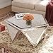 Silver Coffee Tables for Living Room with Crushed Diamond Inlay, Mirrored Pentagonal Coffee Table with Luxury Mirror Surface, Modern Center Table Side Table for Home Office, Reception