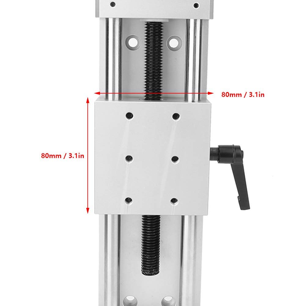 Tavolo scorrevole 150 mm con binario lineare, attrezzatura per tavolo scorrevole lineare manuale, modulo guida lineare manuale, modulo tavolo scorrevole con vite a croce, 80x80mm （150mm）