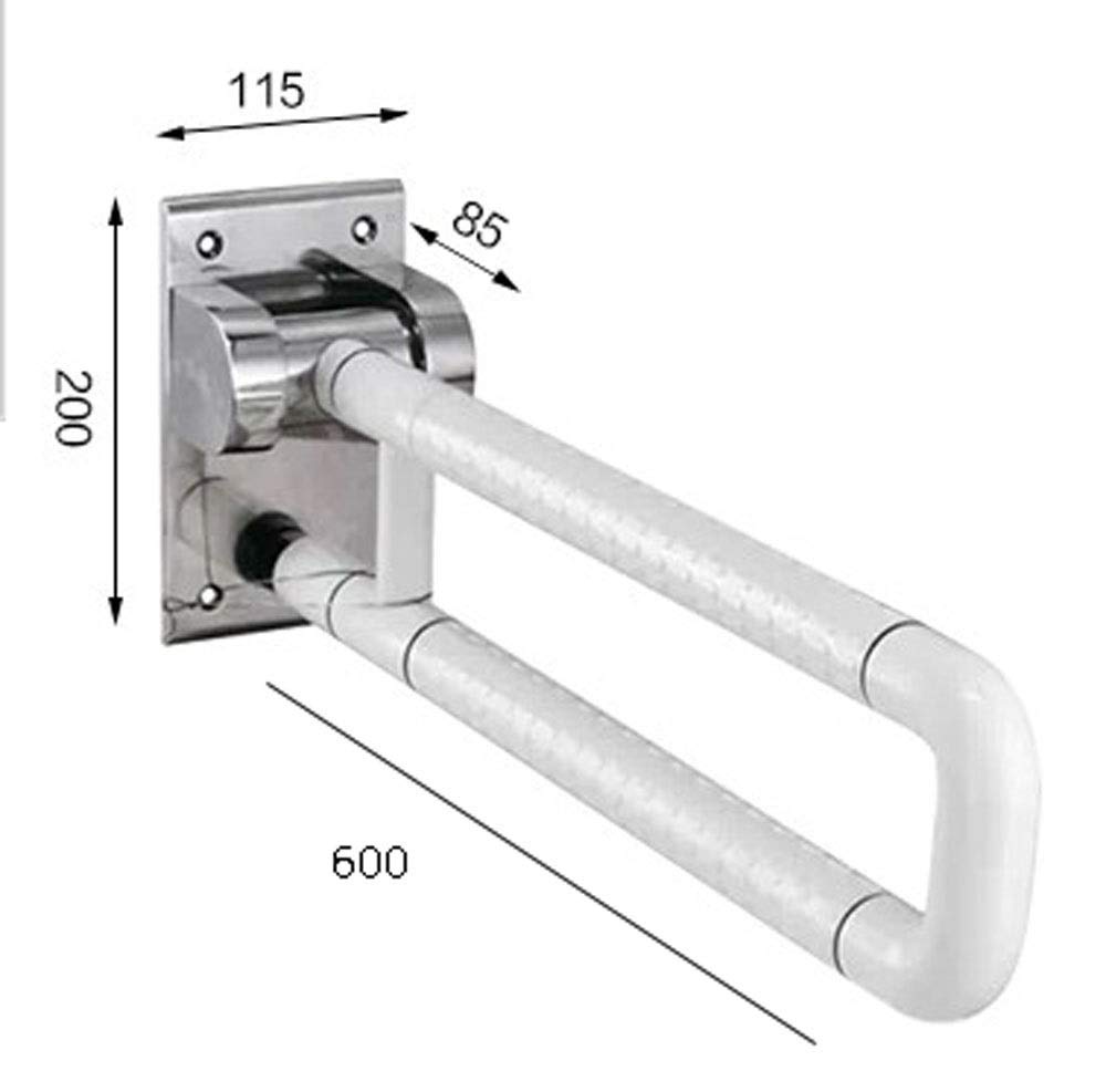 Barra De Seguridad Resistente para Ducha Y Bañera, Barra De Seguridad Abatible para Baño con Agarre, Pasamanos Antideslizante para Inodoro, para Personas con Discapacidad,White