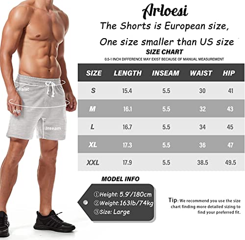 Arloesi Mens Athletic Workout Shorts 5.5" Cotton Jogger Sport Lounge Casual Sweat Shorts With Pockets (2Xl, Orange) #TOP5