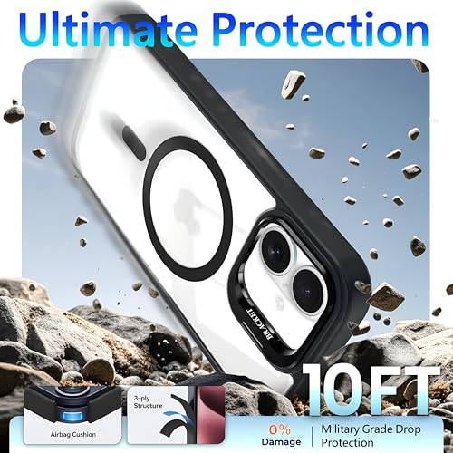 Image of Dsynk Gear Case for iPhone 16 Plus | Compatible with Mag-Safe | Built-in Stand & Lens Protector | Anti-Yellowing, Scratch-Resistant, Crystal Clear Back Cover