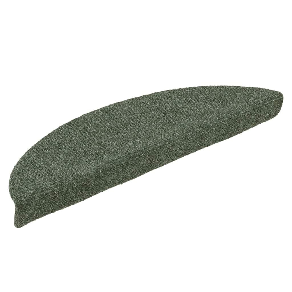 Tapis d'escalier auto-adhésifs verts 56x17 cm | Lot de 15 marches en feutre aiguilleté