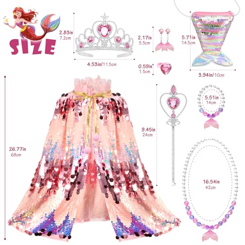 Disfraz Princesa Sirena con Capa y Accesorios para Niñas miniatura 2