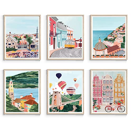 Pwtxkah Trendy Cities Art Prints Abstract Travel Wall Art Nature Landscape Prints Colorful City Wall Art Travel World Landscape Poster City Landscape Wall Art Abstract Travel Canvas Art 8X10Inch Unframed thumb #2
