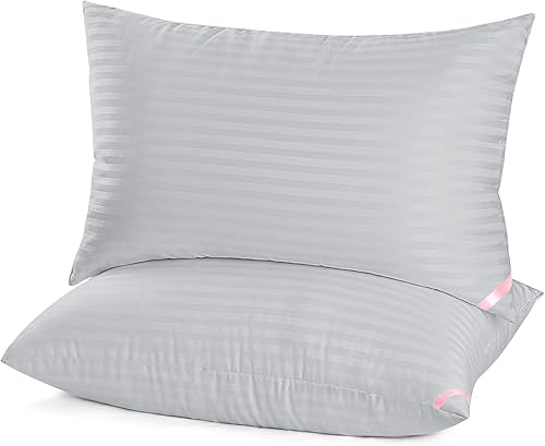 EIUE Almohadas de cama para dormir, paquete de 2 almohadas tamaño Queen, almohadas para dormir de lado y de espalda, almohadas rellenas de