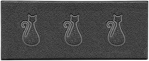 Nicoman Double Heart Embossed Shape Door Mat Dirt-Trapper Washable Barrier Doormat-Dark Grey (Watertight Rubber-Back)-Small (60x40cm)