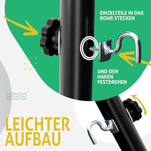 KESSER® Hängematte Lake mit Gestell, Doppel für 2 Personen, 200kg Belastbarkeit, Indoor & Outdoor, XXL Hängesessel, Garten, Pool, Balkon, Terrasse, Inkl. Kissen, Beutel & Tasche, Anthrazit 6